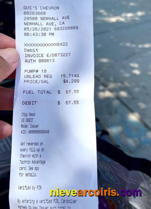 Gus's chevron payment check